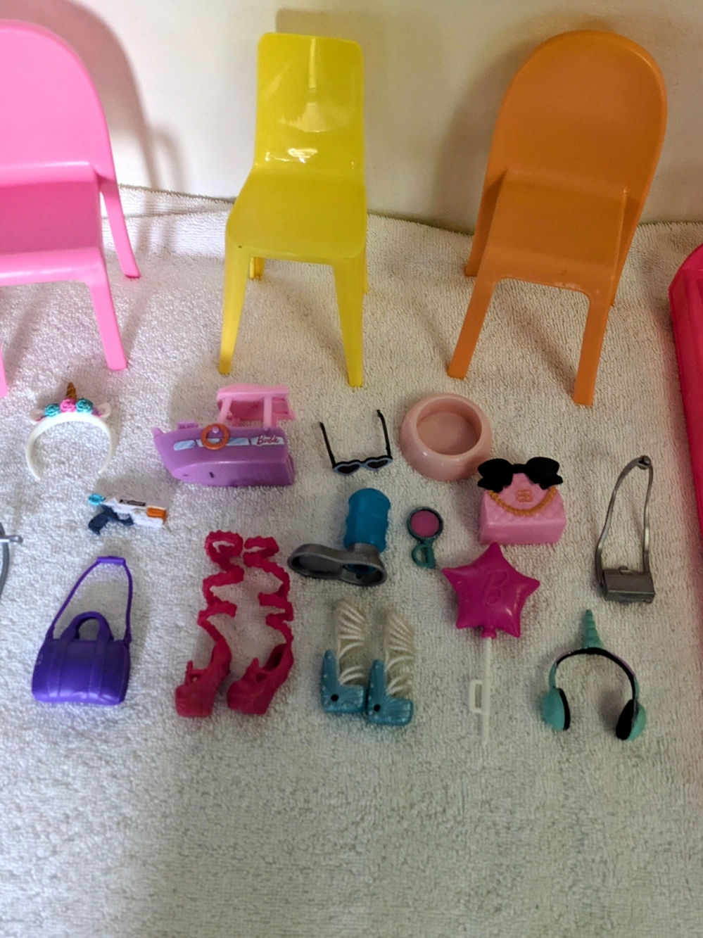 Colorful Doll Accessory Set - Pink, Yellow, Orange, Purple